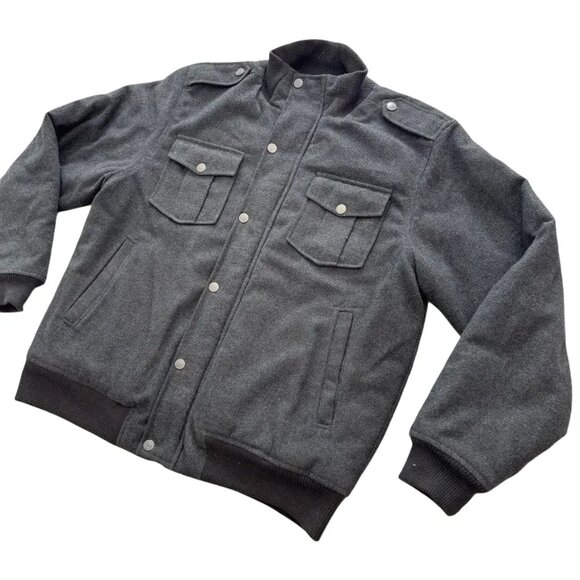 JOE WHISTLER Wool Blend Quilted Bomber Jacket  Military Utility Field  MEN'S M - Picture 3 of 12